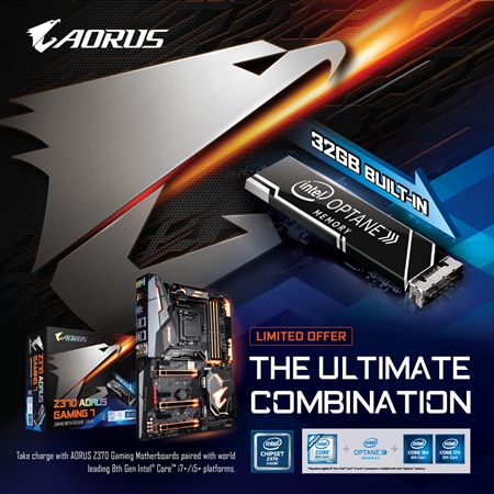 AORUS Unveils Z370 Motherboards With Exclusive Built-In 32GB Intel® Optane™ Memory