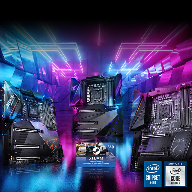 Full Steam Ahead! BUY any of our Intel Z490 motherboards & receive up to €40 Steam Wallet Codes!